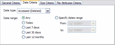 Dialog search date