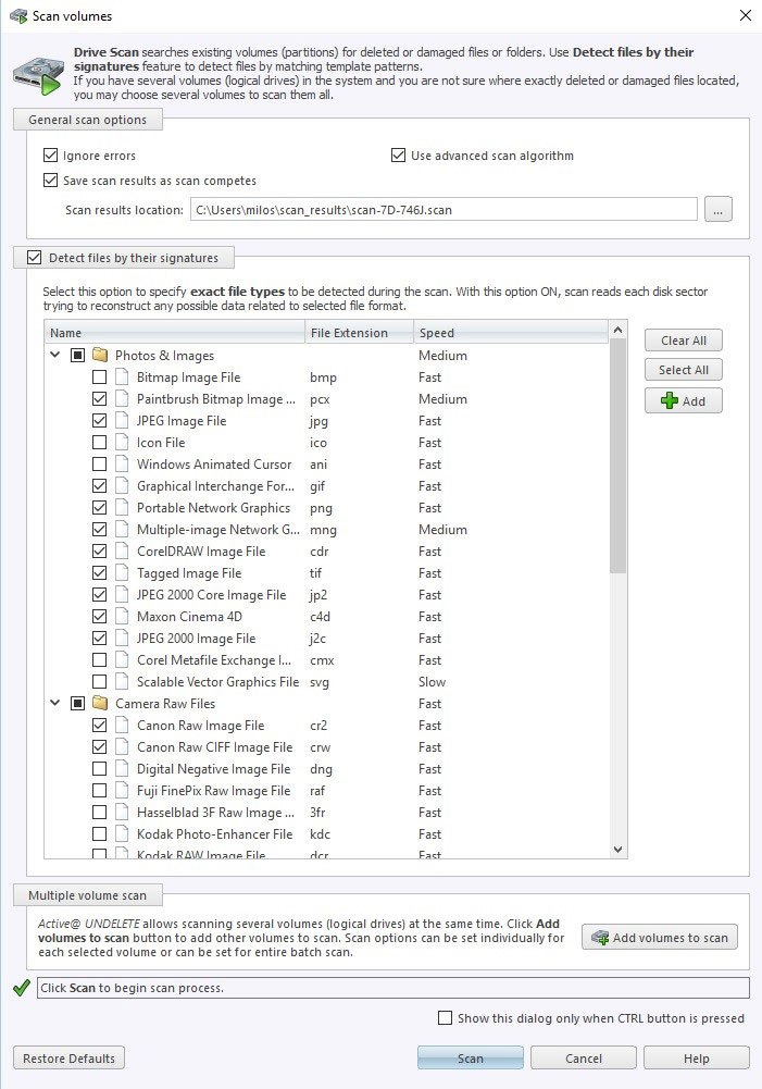 Active@ UNDELETE supports a variety of file types