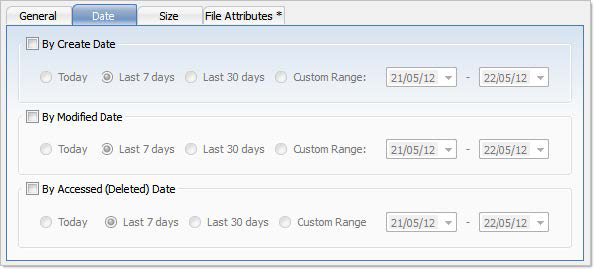 Date Criteria. Active@ UNDELETE