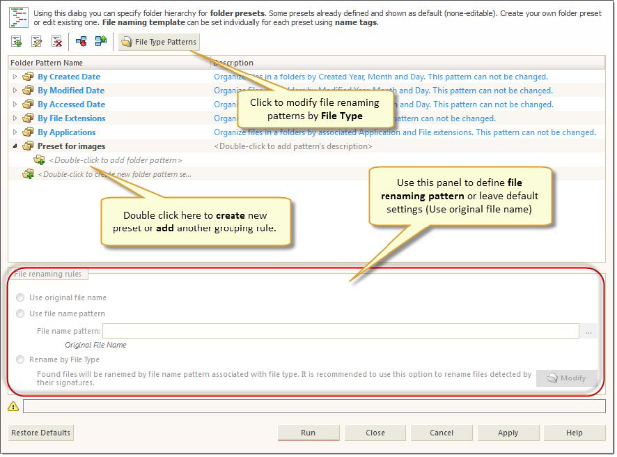 File Organizer view