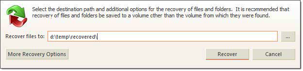 File Recovery dialog. Active@ UNDELETE