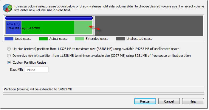 Create Partition dialog. Active@ UNDELETE