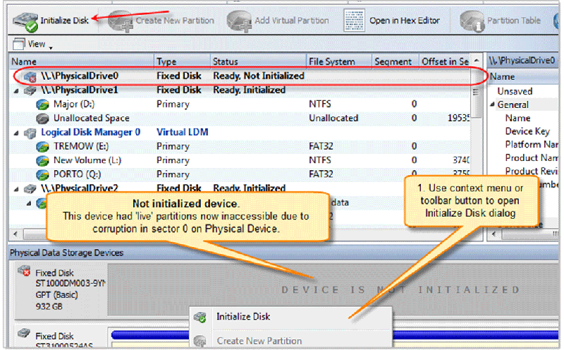 Initialize disk first