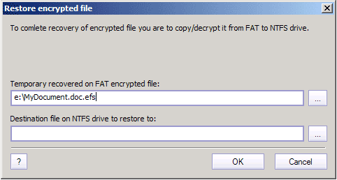 Recover encrypted files
