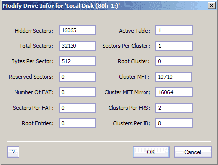 Modify Drive Info