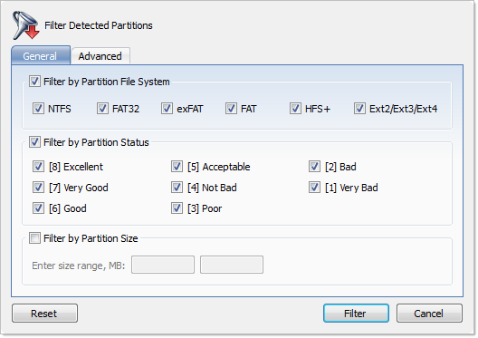 Filter Detected Partition