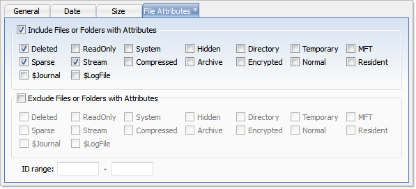 File Attributes Criteria