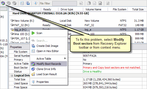 Open Edit Boot Sector Dialog