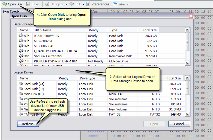 Open Hard Disk Using Hex Editor View 