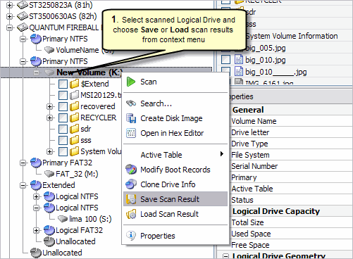 Logical Drive Scan Results