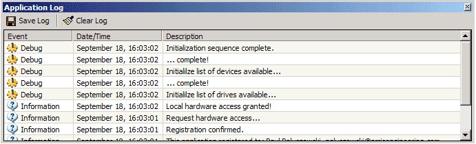 Application Log View